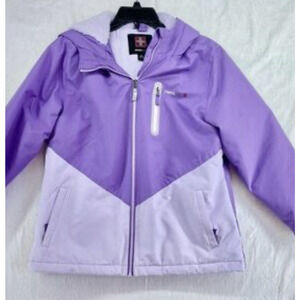 Swiss Tech Girls XXL 18 Purple Hooded Winter Jacket Sherpa Lined Coat
